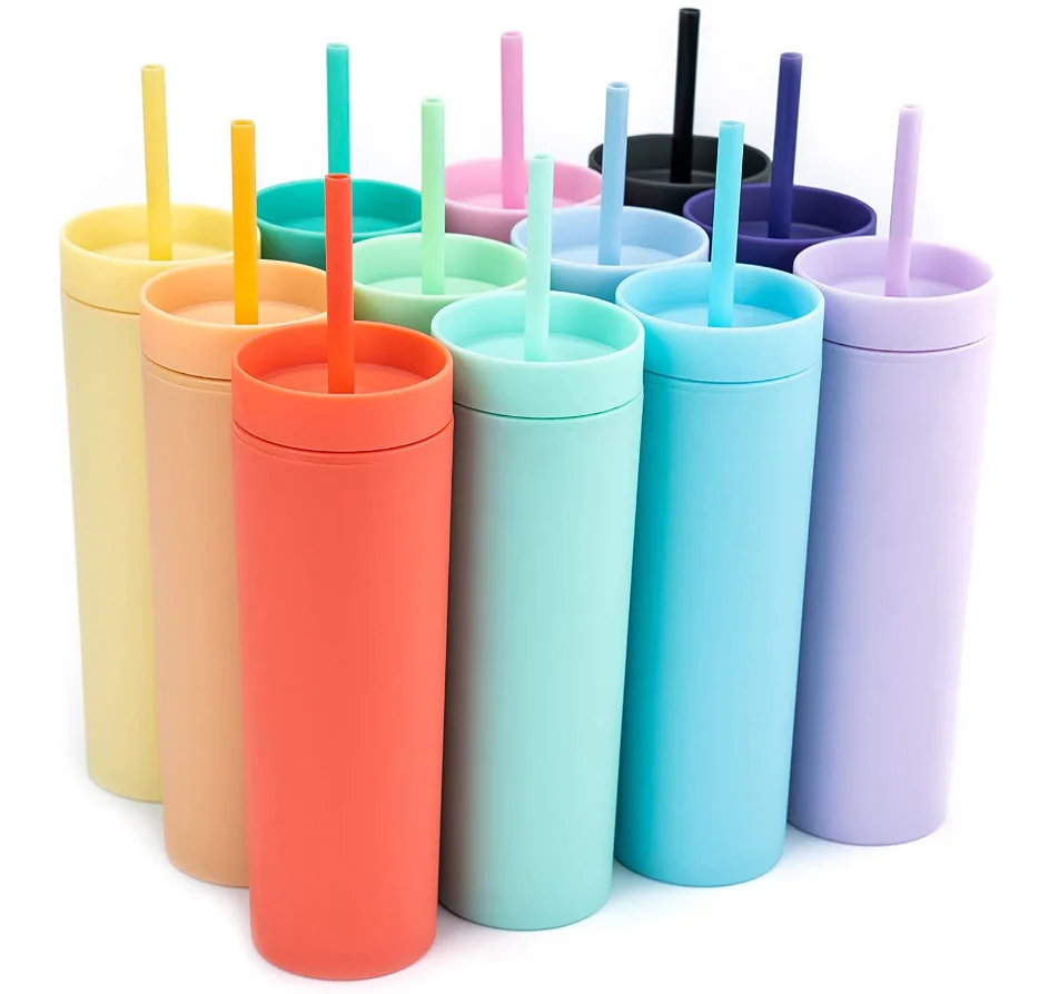 2021 China factory Matte Colored 16oz Double Wall plastic reusable skinny acrylic tumbler cup with straw and lid
2021 China factory Matte Colored 16oz Double Wall plastic reusable skinny acrylic tumbler cup with straw and lid