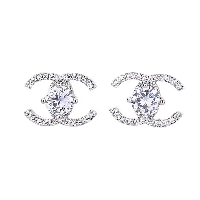 Fashion ladies zircon earrings jewelry high quality rose gold C letter earrings diamond jewelry engagement gifts, Picture shows
Fashion ladies zircon earrings jewelry high quality rose gold C letter earrings diamond jewelry engagement gifts, Picture shows
