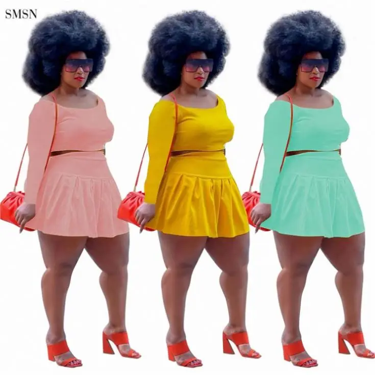 Fashionable Autumn Solid Color Plus Size Skirt Set Long Sleeve Crop Top Pleated Skirt Womens Two Piece Skirt Set
Fashionable Autumn Solid Color Plus Size Skirt Set Long Sleeve Crop Top Pleated Skirt Womens Two Piece Skirt Set