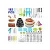 New Arrival Custom Cake Decorating Supplies 162 PCS Complete Set Fondant Cake Baking Tools Kit Cake Stand Pan Silicone Mold Tips