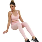 Logo Customization Bra Women Fitness Ptsports 2 Piece Yoga Sets Women Sports Bra Set Lady Fitness Clothing Yoga Set