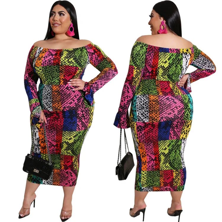 Women dress plus size one shoulder long sleeve multi color printing fashion skirts, 1color
Women dress plus size one shoulder long sleeve multi color printing fashion skirts, 1color