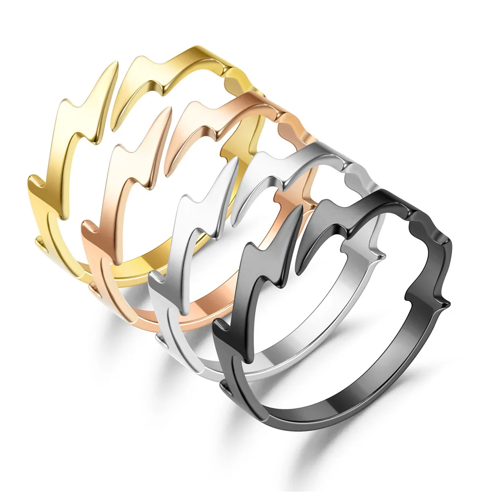 Ins Accessories European and American Fashion Jewelry Stainless Steel Lightning Open Adjustable Titanium Ring For Men
Ins Accessories European and American Fashion Jewelry Stainless Steel Lightning Open Adjustable Titanium Ring For Men