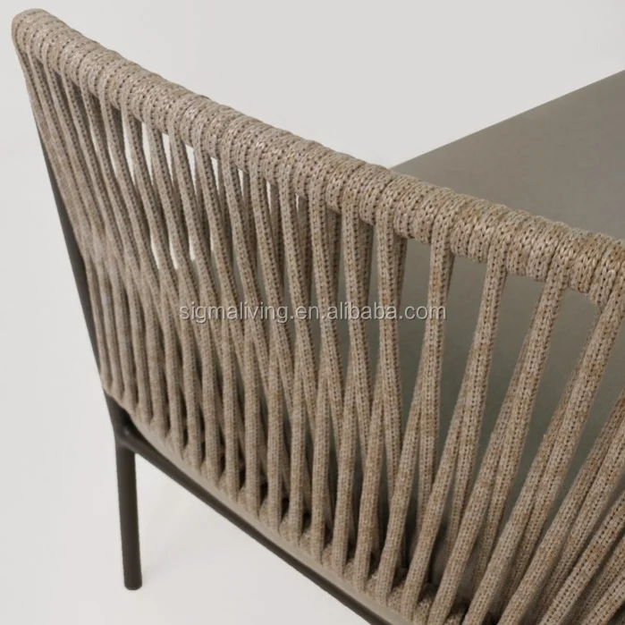 Hot sale comfortable outdoor furniture hand woven garden furniture rope club chair