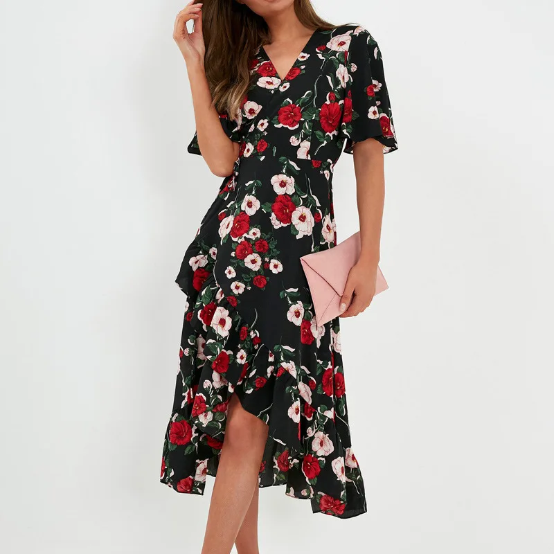 DR86002 2021 woman retro printed V-neck high waist irregular Flower Print Dress Chiffon casual Dresses summer
DR86002 2021 woman retro printed V-neck high waist irregular Flower Print Dress Chiffon casual Dresses summer