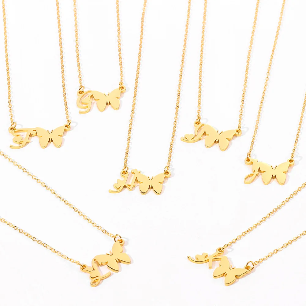 2021 stainless steel letters golden butterfly butterfly necklace pendant necklace custom capital letters
2021 stainless steel letters golden butterfly butterfly necklace pendant necklace custom capital letters