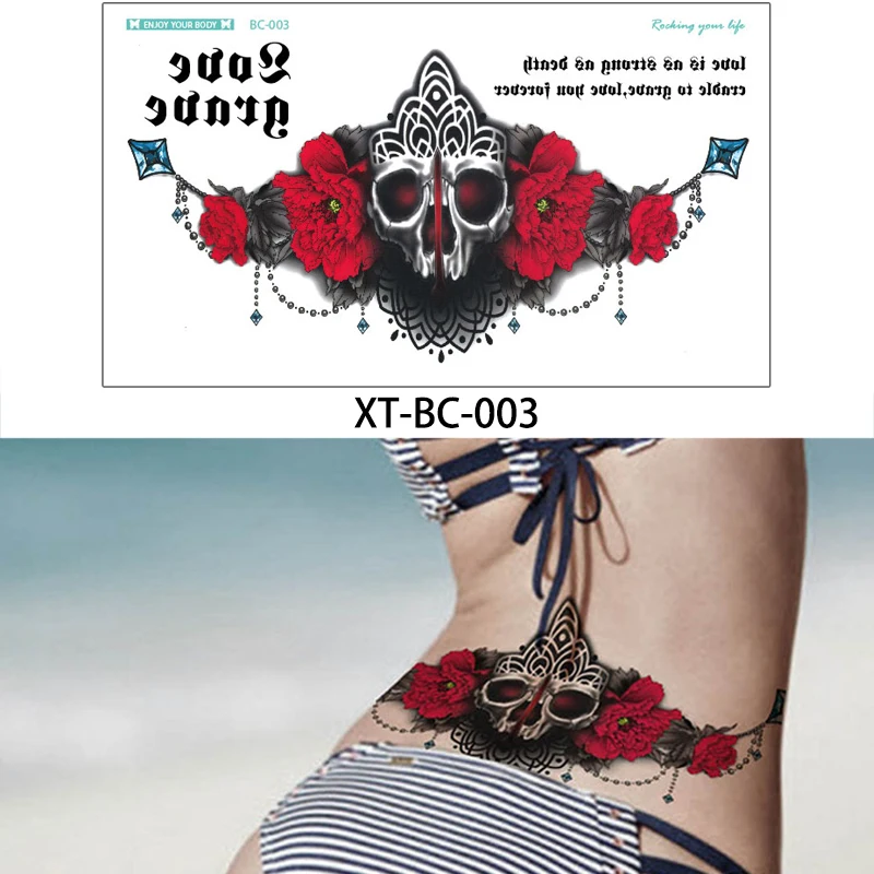 Flower Jewelry Women Tattoo Sticker for Chest Sternum BC, Metallic / colorful / customized 
Flower Jewelry Women Tattoo Sticker for Chest Sternum BC, Metallic / colorful / customized