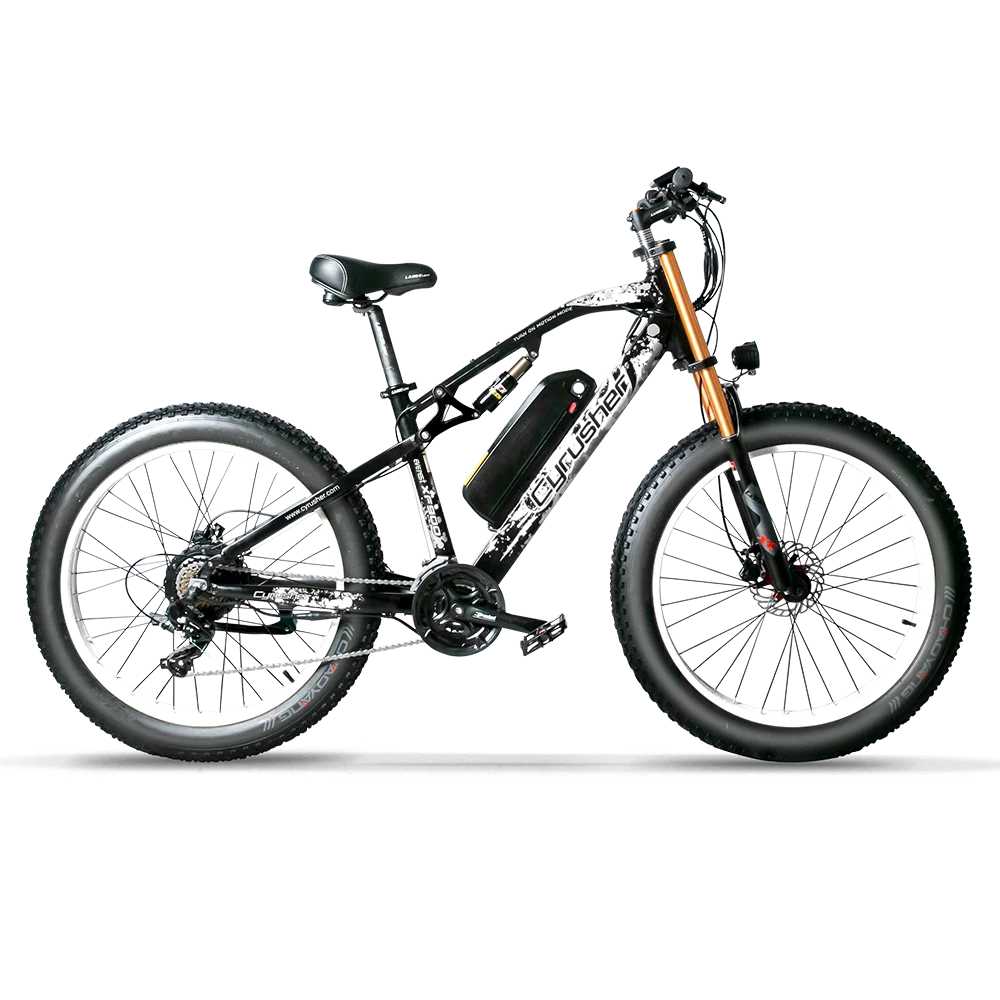 Cyrusher xf900 Electric Bike All Terrain Tires Ebike Motorcycle-style Front Fork Full suspension
Cyrusher xf900 Electric Bike All Terrain Tires Ebike Motorcycle-style Front Fork Full suspension