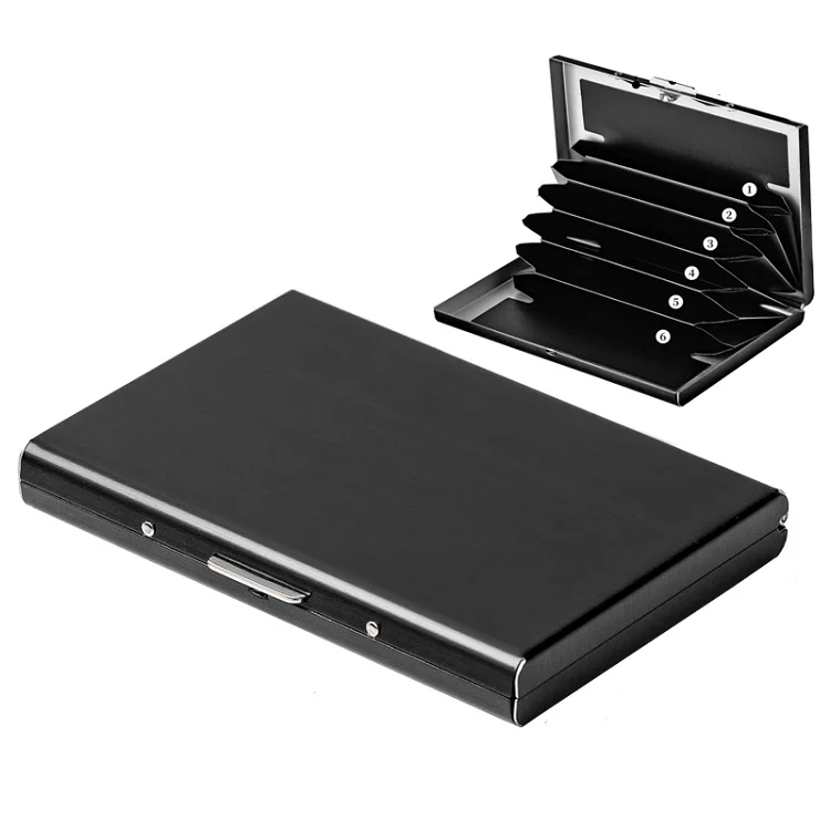 fashion 6 slots stainless steel Slim metal wallet protectors anodized black anti rfid blocking credit ID card holder, Gold
fashion 6 slots stainless steel Slim metal wallet protectors anodized black anti rfid blocking credit ID card holder, Gold