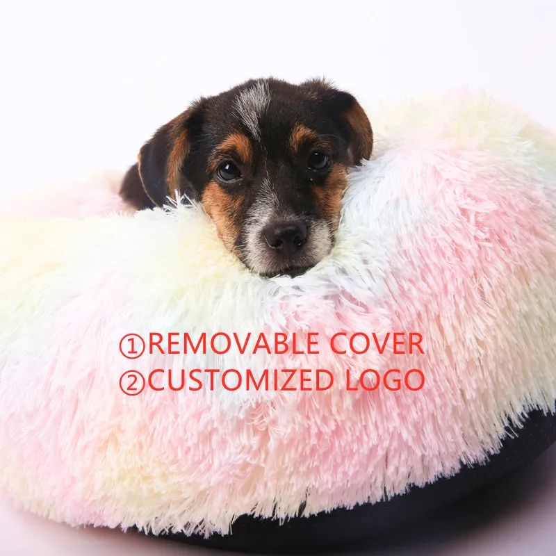 CUSTOMIZED LOGO Wholesale Hot Warm Pet Cat Dog Deep Sleeping Doughnut Round Removable Detachable Cover Rainbow Faux Fur Bed, Picture
CUSTOMIZED LOGO Wholesale Hot Warm Pet Cat Dog Deep Sleeping Doughnut Round Removable Detachable Cover Rainbow Faux Fur Bed, Picture