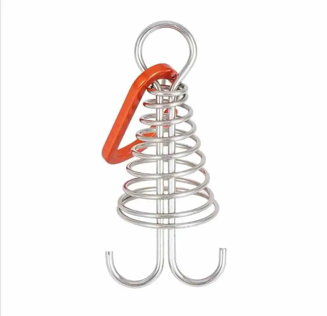 

High quality outdoor camping octopus rope buckles tent nail spring buckle stainless steel fixed tents