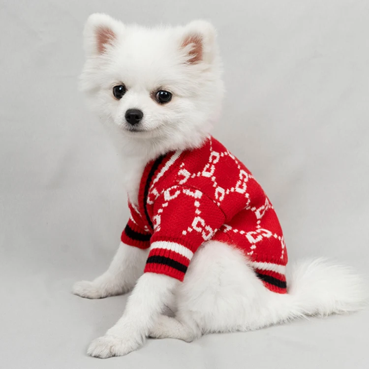 

Wholesale OEM ODM Custom 100% Cotton Security Patterns Printed Puppy Pet Coat Dog Knitted Clothes Apparel, Red, khaki