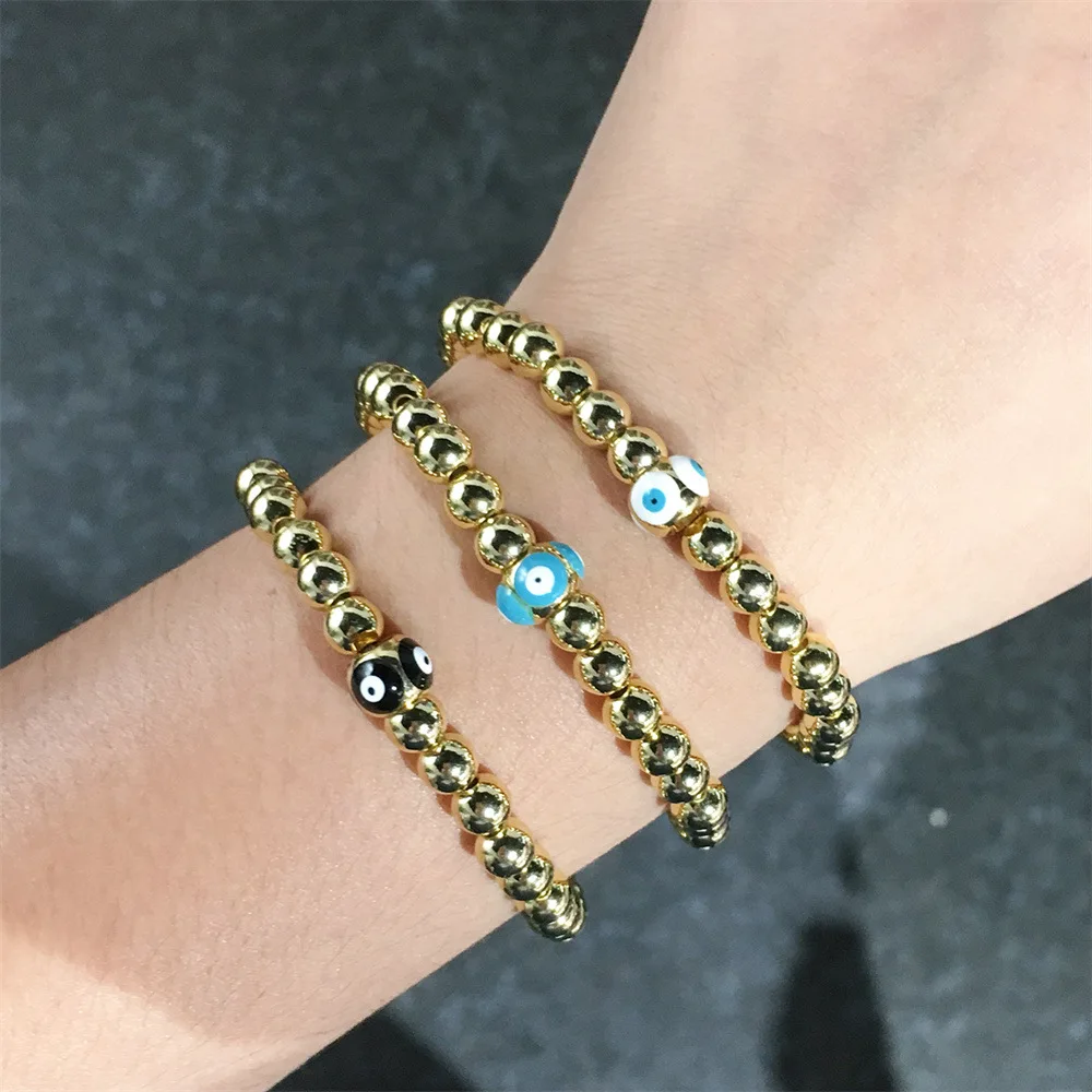 Vintage Oil Drip Devil Eye Bracelet 18K Gold Ball Bead Stretch Bracelet For Women Men
Vintage Oil Drip Devil Eye Bracelet 18K Gold Ball Bead Stretch Bracelet For Women Men