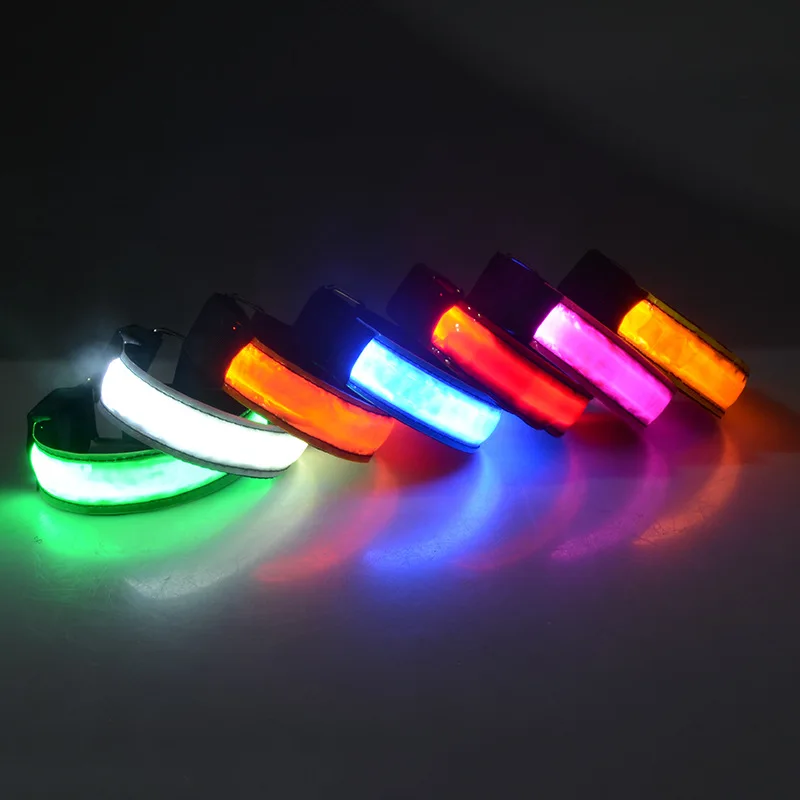 Hand Strap Wristband LED Safety Reflective Light Shine Flash Glowing Luminous Armband Arm Belt Band Wrist Support