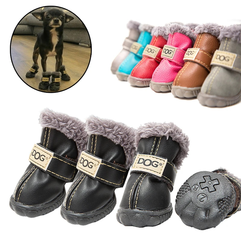 4 Pcs/set Fashion Dogs Winter Snow Boots Leather Dog Shoes For Chihuahua Waterproof Anti Slip Pet Shoes For Small Dogs - 5 Sizes, Black,blue,red, yellow, pink,silver,coffee
4 Pcs/set Fashion Dogs Winter Snow Boots Leather Dog Shoes For Chihuahua Waterproof Anti Slip Pet Shoes For Small Dogs - 5 Sizes, Black,blue,red, yellow, pink,silver,coffee