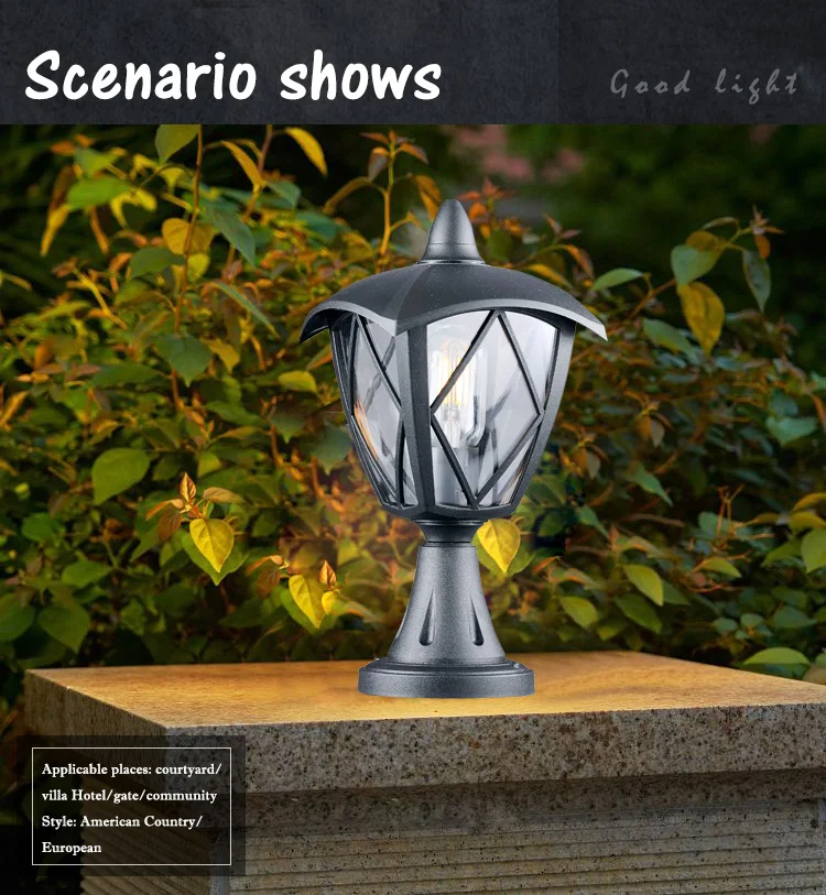 Hot Sale Newest Outdoor Decorative Fixture Pillar Lights For Garden Gate