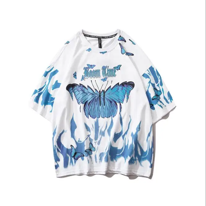 2021 Harajuku Hip Hop Blue Butterfly Short Sleeve T-shirt Casual Top Streetwear Oversized Cotton T-shirt Men's
2021 Harajuku Hip Hop Blue Butterfly Short Sleeve T-shirt Casual Top Streetwear Oversized Cotton T-shirt Men's