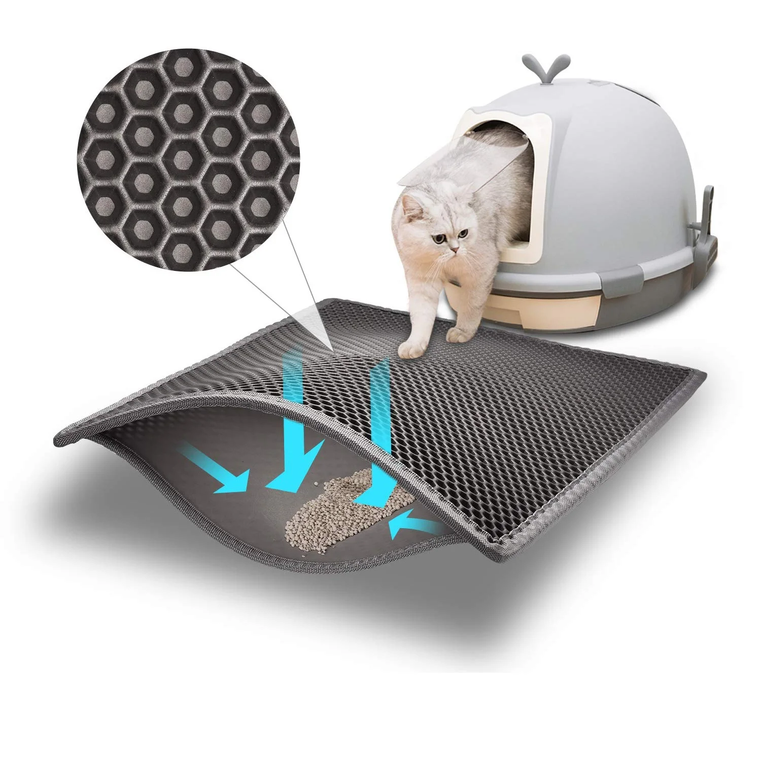 Non-slip Pet Cat Litter Mat Double Layer EVA Foldable Pad Sand Cat Toilet Leather Waterproof Clean Pad Cats Clean Accessories, Multi colors
Non-slip Pet Cat Litter Mat Double Layer EVA Foldable Pad Sand Cat Toilet Leather Waterproof Clean Pad Cats Clean Accessories, Multi colors
