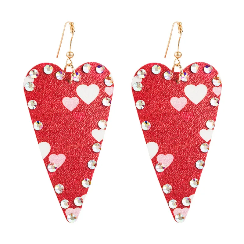 America Trend Personality Heart Shape Leather Earrings Female Exaggerated Printing Diamond Long Earrings
America Trend Personality Heart Shape Leather Earrings Female Exaggerated Printing Diamond Long Earrings