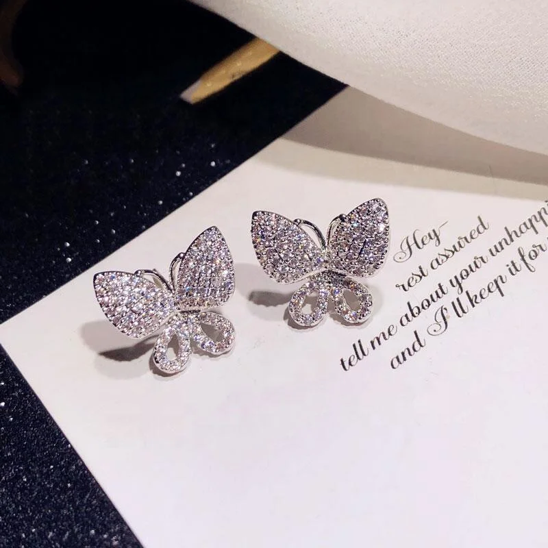New Fairy Grunge Butterfly Shiny Zircon Women Earrings Wedding Prom Party Daily Match Friends Gifts Popular Jewelry, Customized color
New Fairy Grunge Butterfly Shiny Zircon Women Earrings Wedding Prom Party Daily Match Friends Gifts Popular Jewelry, Customized color