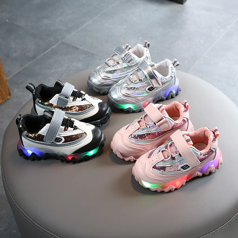 High quality hot design LED light sports kids sneakers children's casual shoes, Pink/black/silver
High quality hot design LED light sports kids sneakers children's casual shoes, Pink/black/silver