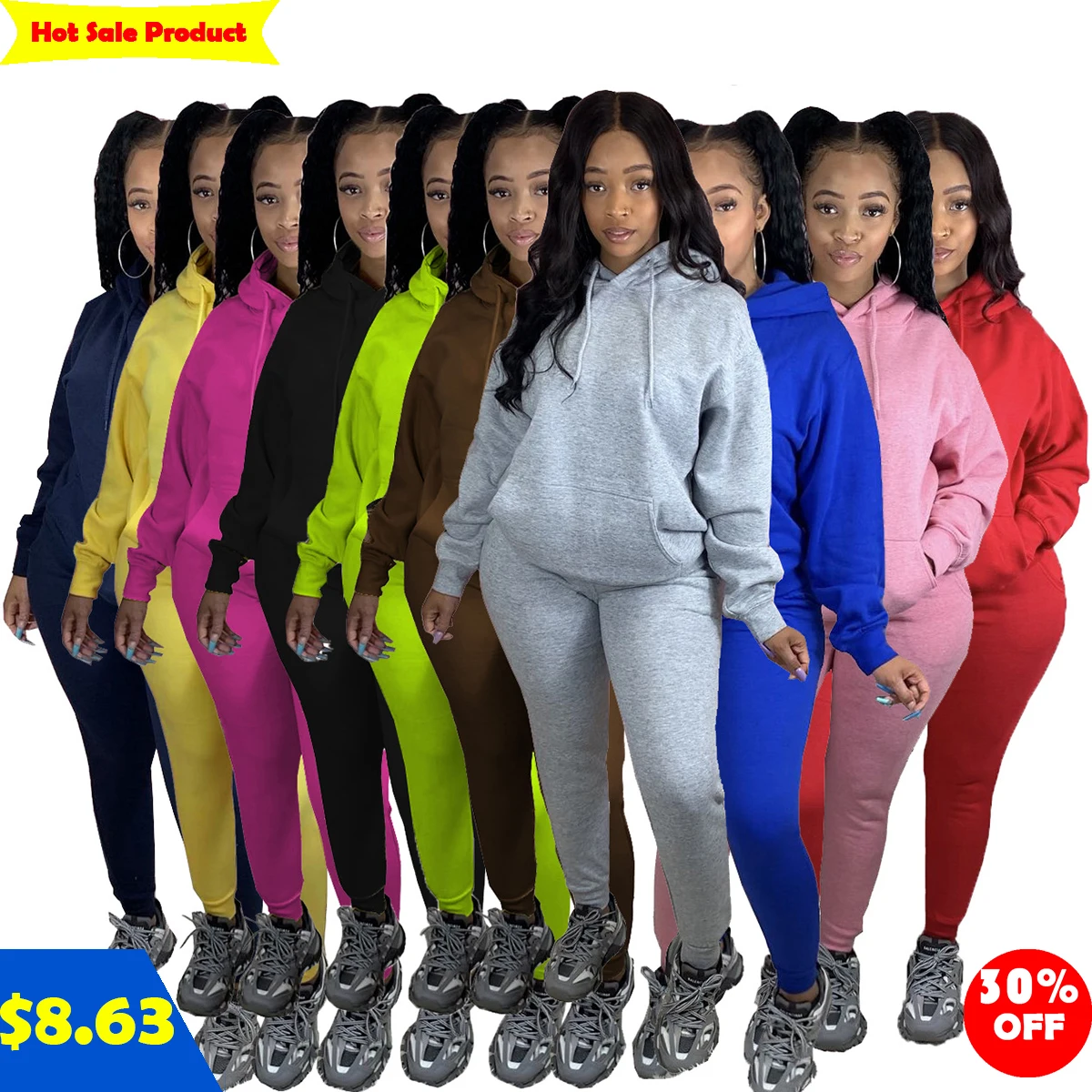 Hoodie solid color two-piece suit and fleece running wear autumn and winter sports 2021 fall women clothing outfits jogger, As picture
Hoodie solid color two-piece suit and fleece running wear autumn and winter sports 2021 fall women clothing outfits jogger, As picture