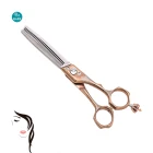 Kelo New Beauty Print Pattern Gold Sharp Scissors Barber Hairdressing Scissors