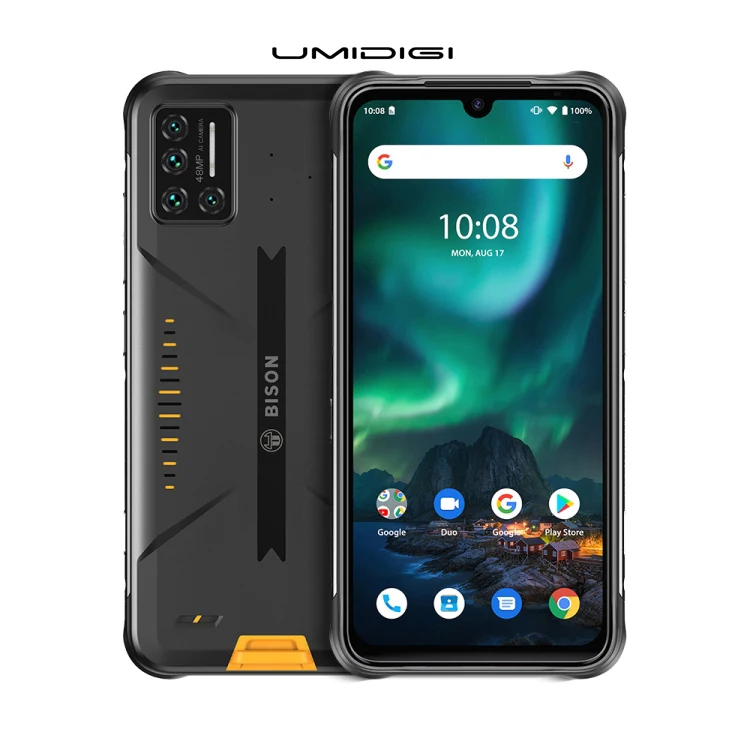 

New Mobile Phones UMIDIGI BISON Rugged Phone 6GB 128GB 5000mAh 6.3 inch Android 10 Octa Core Cellphone Support Google Play