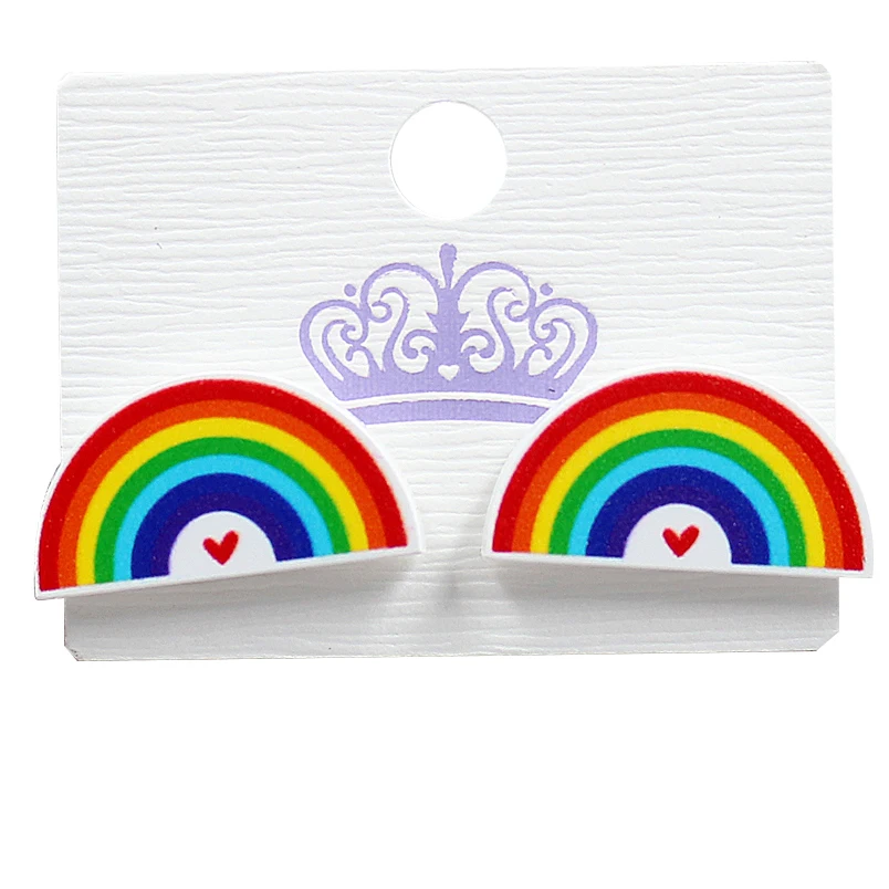 ERS125ER1017 Rainbow Stud Earrings UV Printing Cute Earrings White Acrylic Earrings
ERS125ER1017 Rainbow Stud Earrings UV Printing Cute Earrings White Acrylic Earrings