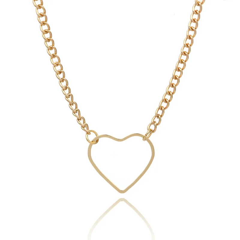 Fashion Personality Cool Girl Simple Heart Choker Necklace Punk Retro Gold Plated Circle Chain Necklace Women
Fashion Personality Cool Girl Simple Heart Choker Necklace Punk Retro Gold Plated Circle Chain Necklace Women