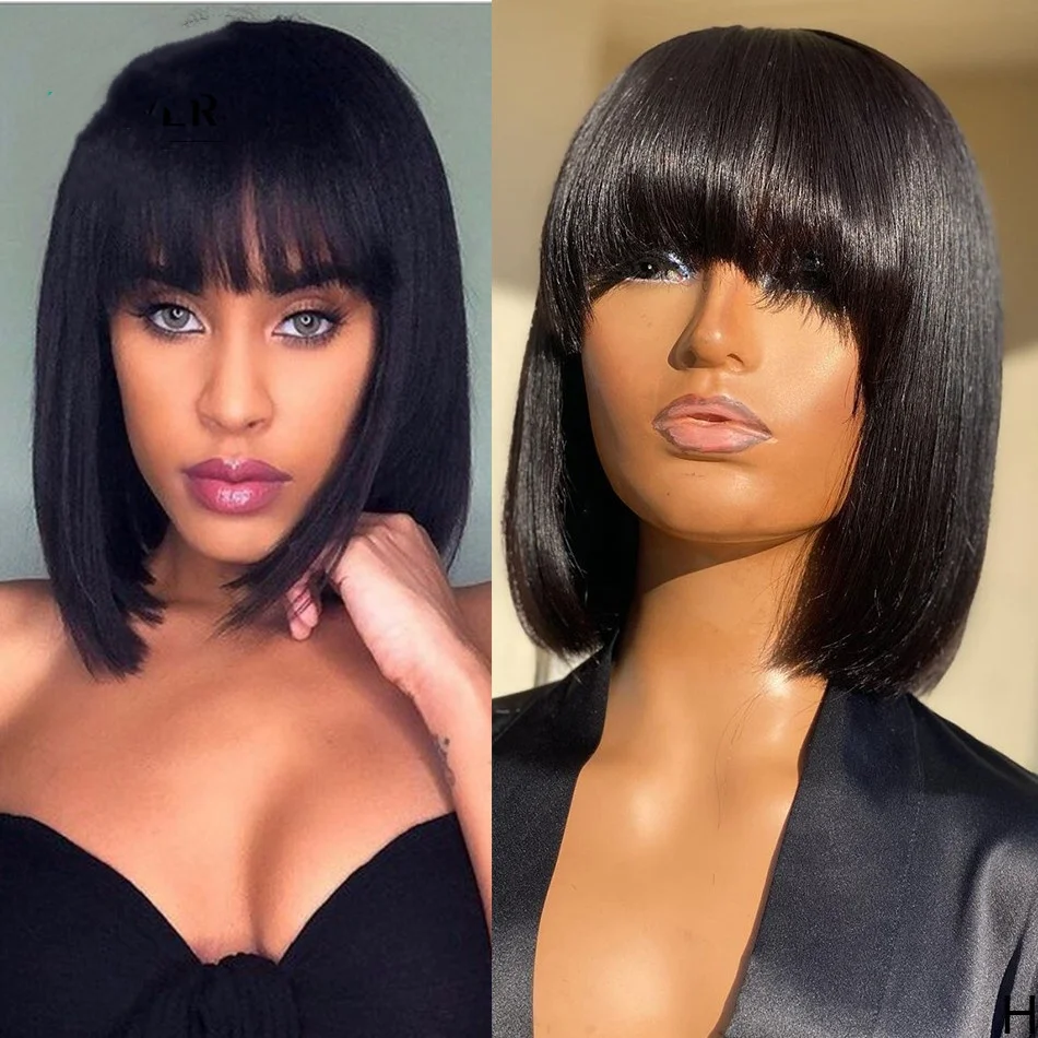 Straight Bob Wig with Bangs Brazilian Human Hair Wigs for Black Women 100% Remy Hair Full Machine Short Bob Wig
Straight Bob Wig with Bangs Brazilian Human Hair Wigs for Black Women 100% Remy Hair Full Machine Short Bob Wig
