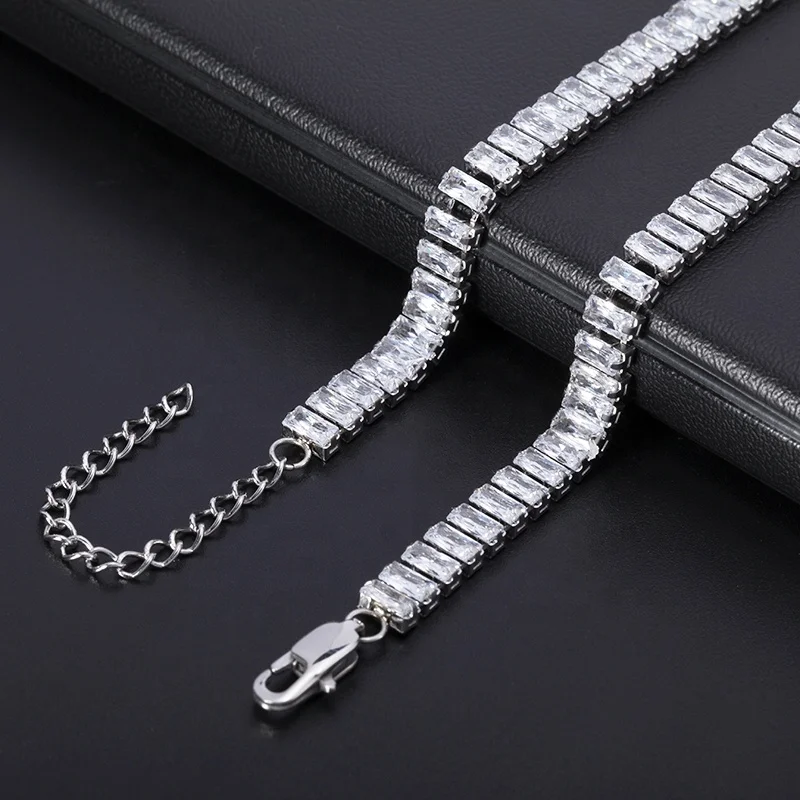 Hip Hop Stainless Steel Baguette Diamond Cubic Zirconia CZ Iced Out Tennis Chain Necklace
Hip Hop Stainless Steel Baguette Diamond Cubic Zirconia CZ Iced Out Tennis Chain Necklace