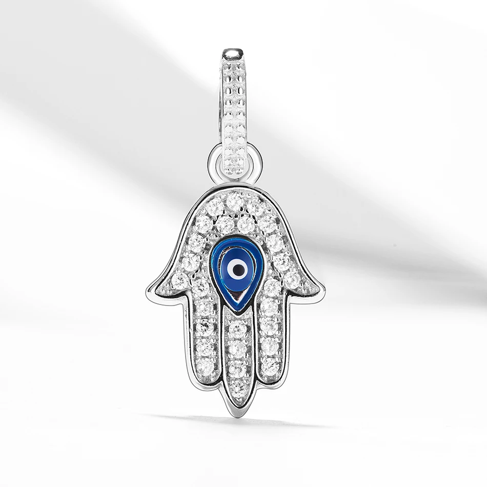 Fashion 925 Sterling Silver Hamsa Hand Pendant Cubic Zircon Blue Eye Pendants For Woman Necklace Jewelry Making
Fashion 925 Sterling Silver Hamsa Hand Pendant Cubic Zircon Blue Eye Pendants For Woman Necklace Jewelry Making