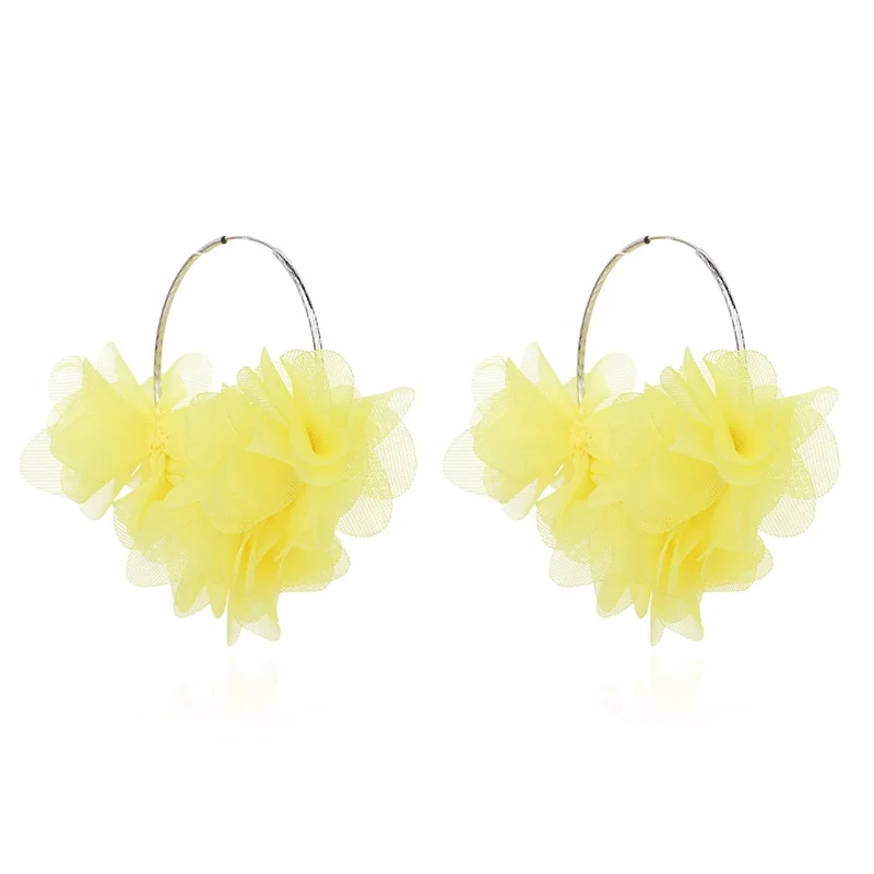 New Fashion 6 color Lace Flower Hoop Earrings Simple Big Kpop Flowers Wedding Party Earring
New Fashion 6 color Lace Flower Hoop Earrings Simple Big Kpop Flowers Wedding Party Earring