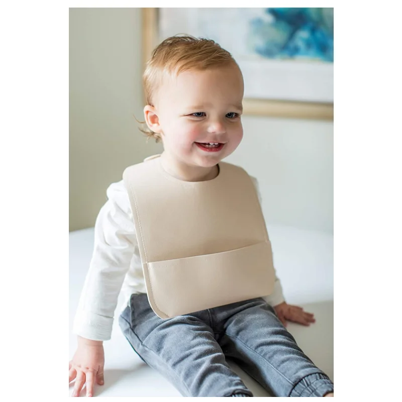 Safety Vegan Leather Bib with Pocket Soft Adjustable Baby Bibs Waterproof Infant Bibs, White/pink/blue/brown
Safety Vegan Leather Bib with Pocket Soft Adjustable Baby Bibs Waterproof Infant Bibs, White/pink/blue/brown