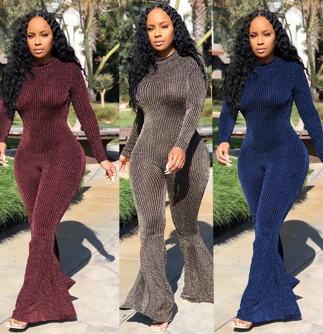 2020 Fall Fashion Long Sleeve Womens Winter Jumpsuits Solid Color Thick Jumpsuit Flare Pants Plus Size One Piece Jumpsuit
2020 Fall Fashion Long Sleeve Womens Winter Jumpsuits Solid Color Thick Jumpsuit Flare Pants Plus Size One Piece Jumpsuit