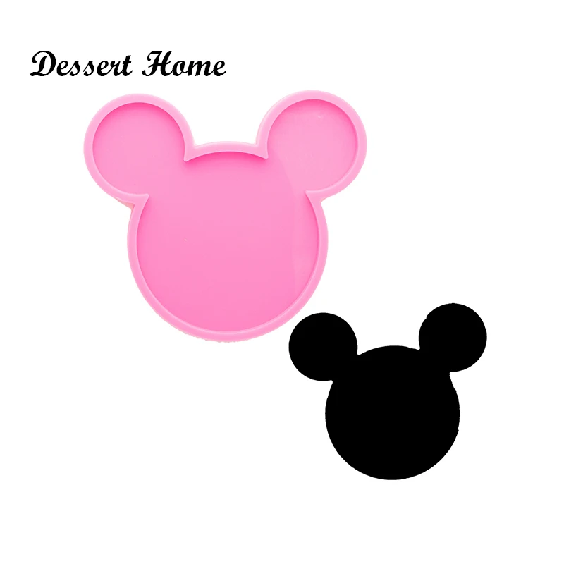 

DY0818 Shiny 4.3inch Mouse Coaster Silicone Molds - Epoxy Resin Molds - Coaster DIY Geode Coasters Mould, Pink