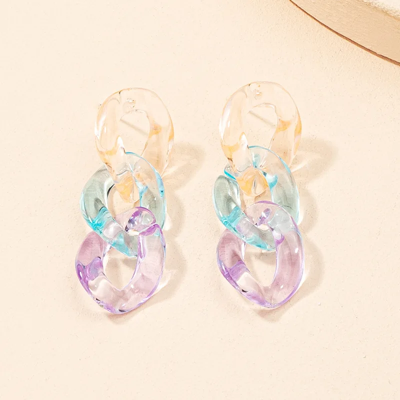 925 Silver Back Colored Transparent Acrylic Resin Link Chain Drop Earrings Fashion Vintage Personality Earrings For Women, Like picture
925 Silver Back Colored Transparent Acrylic Resin Link Chain Drop Earrings Fashion Vintage Personality Earrings For Women, Like picture