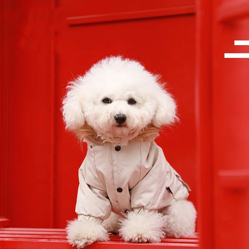 2021 Fall winter Dog bipedal overalls fur collar cottonpadded jacket pet cotton padded jacket four colors and 5size dog hoodie, Yellow, khaki, red, blue
2021 Fall winter Dog bipedal overalls fur collar cottonpadded jacket pet cotton padded jacket four colors and 5size dog hoodie, Yellow, khaki, red, blue