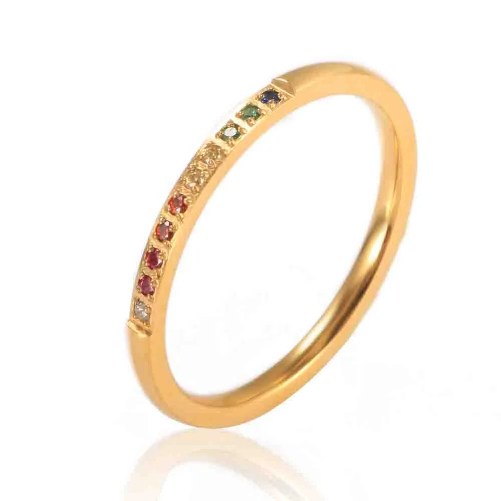 Stainless steel 18K Gold Colorful Diamond Zircon CNC Half Circle Ring Rainbow Stone Ring For Women Multi Color Stone Ring
Stainless steel 18K Gold Colorful Diamond Zircon CNC Half Circle Ring Rainbow Stone Ring For Women Multi Color Stone Ring