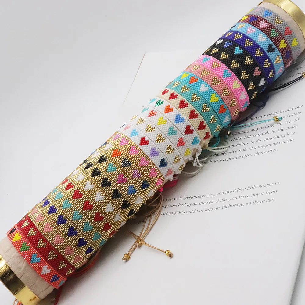 Factory Wholesale Handmade Braided Fashion Bracelet Adjustable Miyuki Beads Bracelet Bohemian Beads Multiple Heart Bracelet
Factory Wholesale Handmade Braided Fashion Bracelet Adjustable Miyuki Beads Bracelet Bohemian Beads Multiple Heart Bracelet