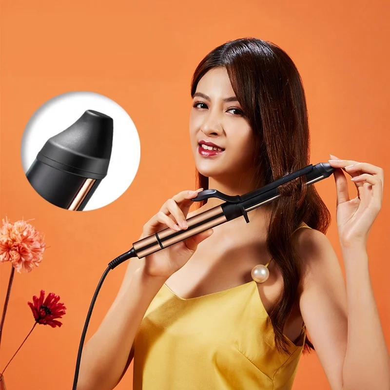 rotary switch hair curler 32mm oval barrel only one step to rotate clockwise to desired salon high heat LCD display, Black
rotary switch hair curler 32mm oval barrel only one step to rotate clockwise to desired salon high heat LCD display, Black