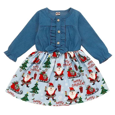 New Denim Jacket Christmas Skirt Girls Spring And Autumn Dresses Baby Clothing Dress Kids Fall Clothing
New Denim Jacket Christmas Skirt Girls Spring And Autumn Dresses Baby Clothing Dress Kids Fall Clothing