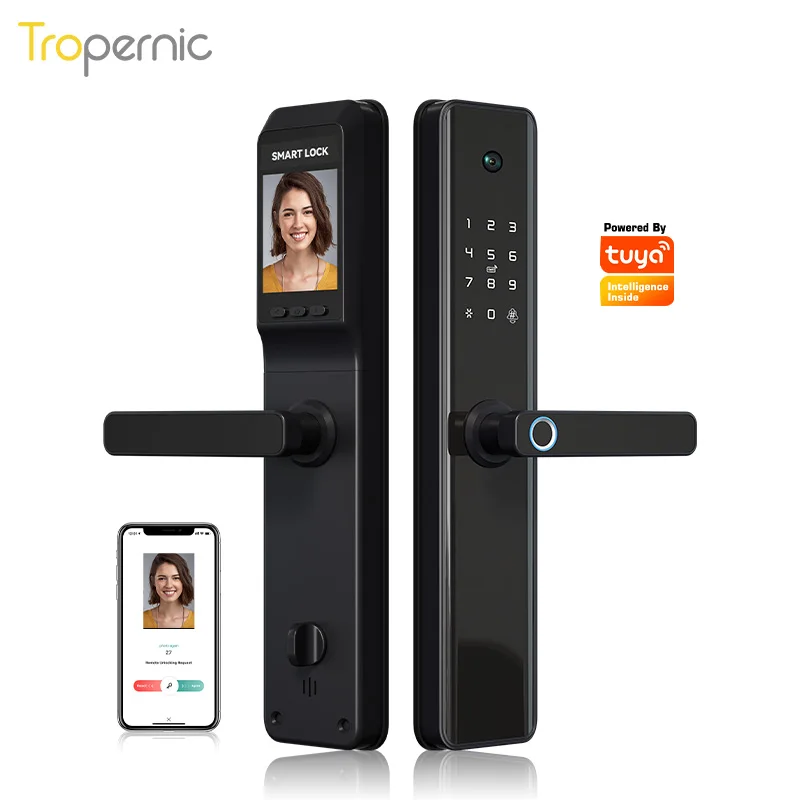 Tropernic Newest High Quality Keyless Security Electronic Digital Tuya Wifi Camera Smart Fingerprint Lock
Tropernic Newest High Quality Keyless Security Electronic Digital Tuya Wifi Camera Smart Fingerprint Lock