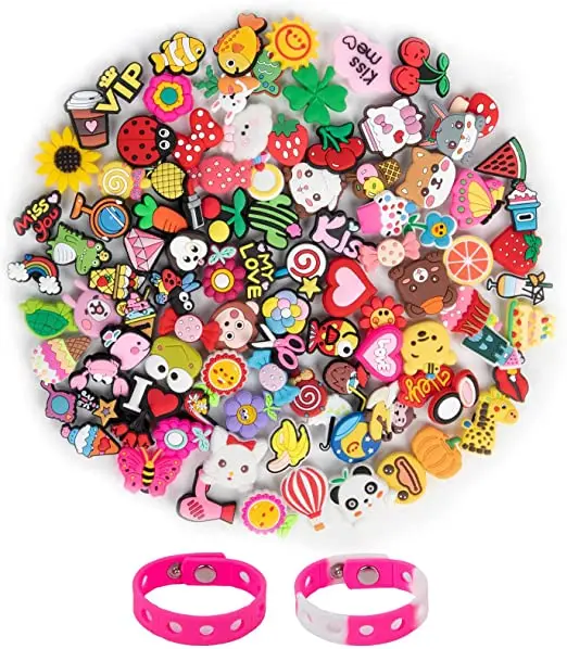 Girls Croc Charms with 2 Pcs Bracelets,Charms for Shoes Wristbands with Holes,Clog Charms Accessories Pins for Girls Women
Girls Croc Charms with 2 Pcs Bracelets,Charms for Shoes Wristbands with Holes,Clog Charms Accessories Pins for Girls Women