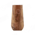 New Wooden Double Wall Stainless Steel Insulated Travel Thermos Coffee Mug, Custom Printed Thermal Tumbler Cup