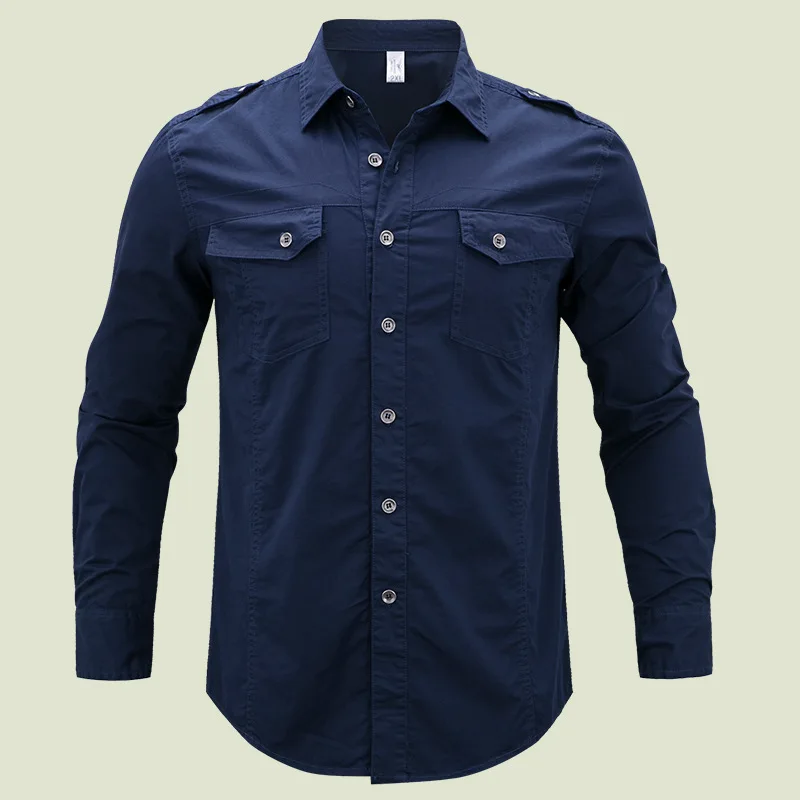 Wholesale Shirts Autumn Winter Long Sleeve Men's Casual Plus Size Military Uniform Solid Color Male Shirt, Shown
Wholesale Shirts Autumn Winter Long Sleeve Men's Casual Plus Size Military Uniform Solid Color Male Shirt, Shown