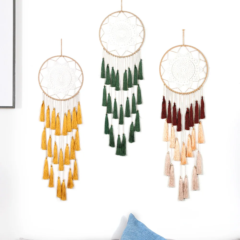 Amazon's new ins wind three-color tassel handmade tassel dream catcher round dream catcher wall home pendant, Pink/green/blue/light brown
Amazon's new ins wind three-color tassel handmade tassel dream catcher round dream catcher wall home pendant, Pink/green/blue/light brown