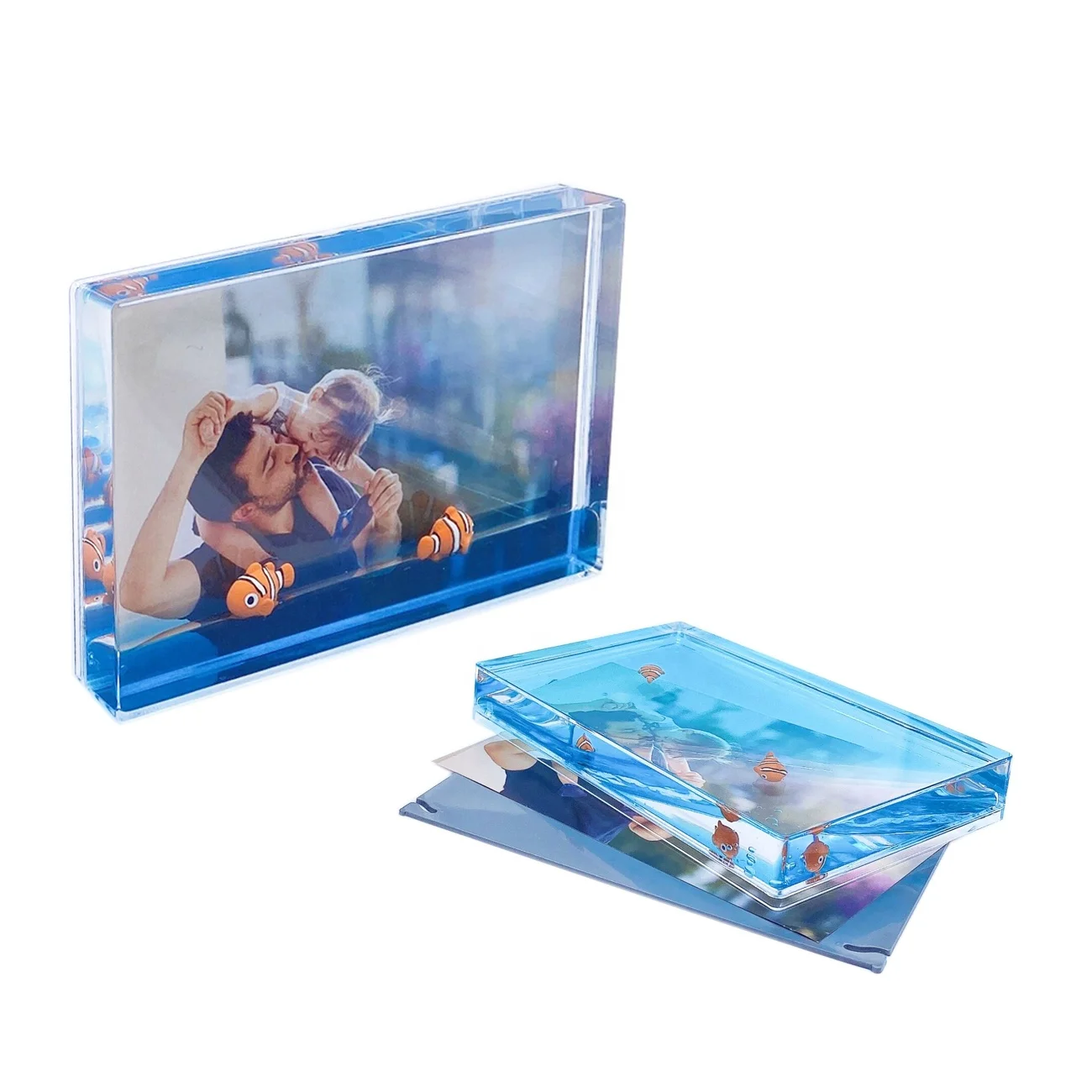 Custom funny acrylic oil water liquid photo frame aquaria 3D fish floater floating picture frame
Custom funny acrylic oil water liquid photo frame aquaria 3D fish floater floating picture frame