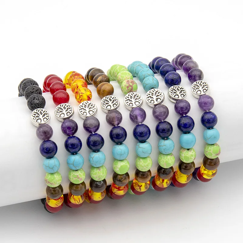 8mm Colorful 7chakra Bracelet Healing Crystal Natural Stone Bracelet Tree Of Life Beaded Bracelet, Picture shows
8mm Colorful 7chakra Bracelet Healing Crystal Natural Stone Bracelet Tree Of Life Beaded Bracelet, Picture shows